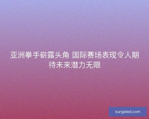 亚洲拳手崭露头角 国际赛场表现令人期待未来潜力无限