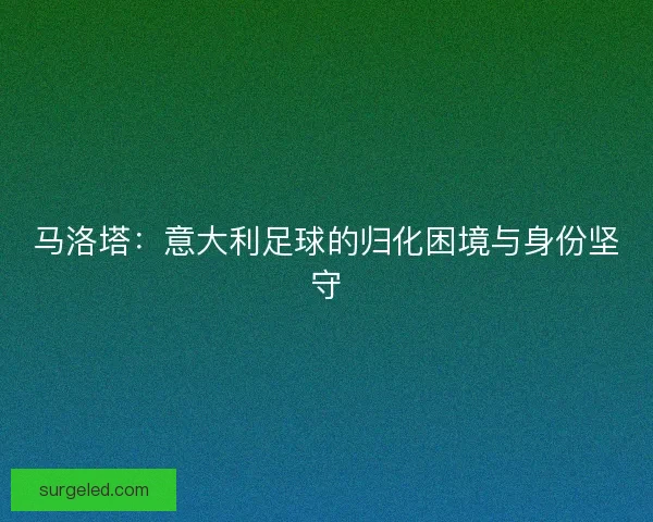 马洛塔：意大利足球的归化困境与身份坚守